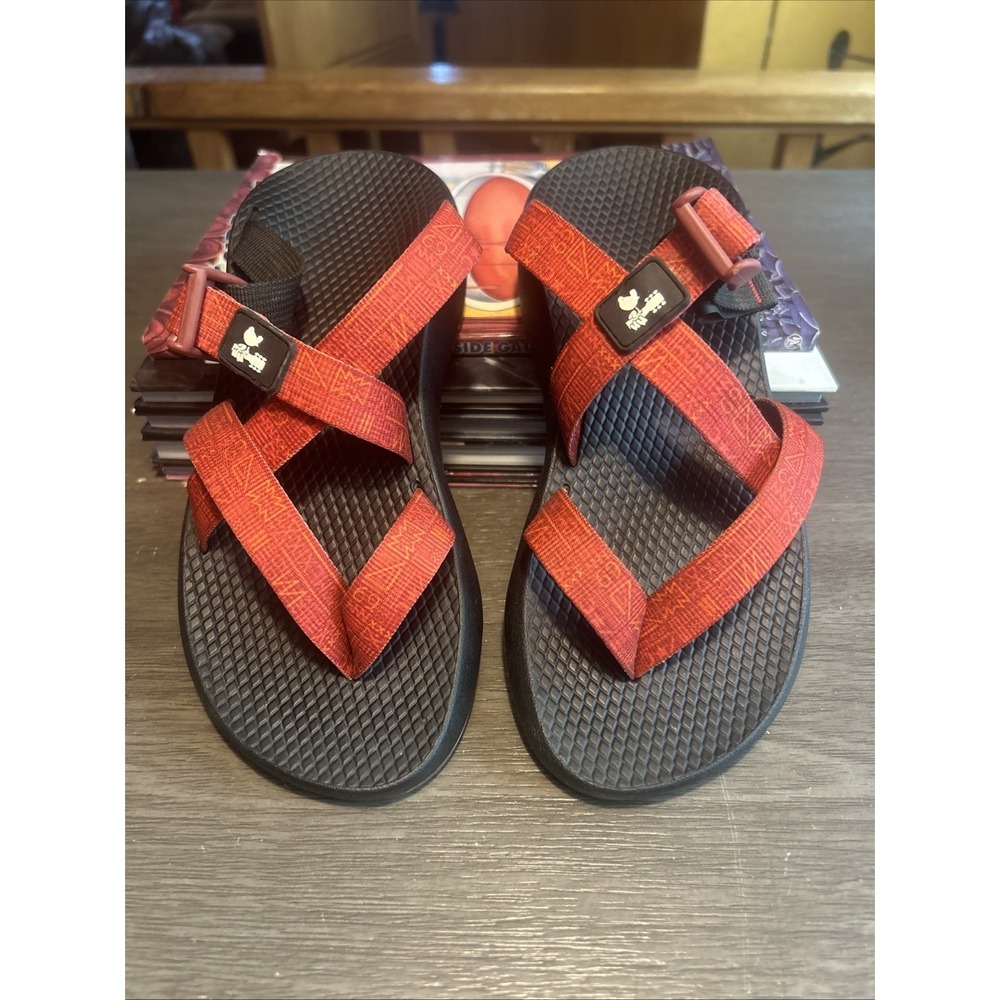 Chaco Woodstock Summer Of 69 Tegu Sandal Women's Size 7 Red And Black Very Clean